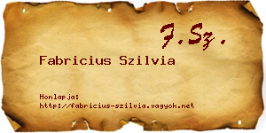 Fabricius Szilvia névjegykártya